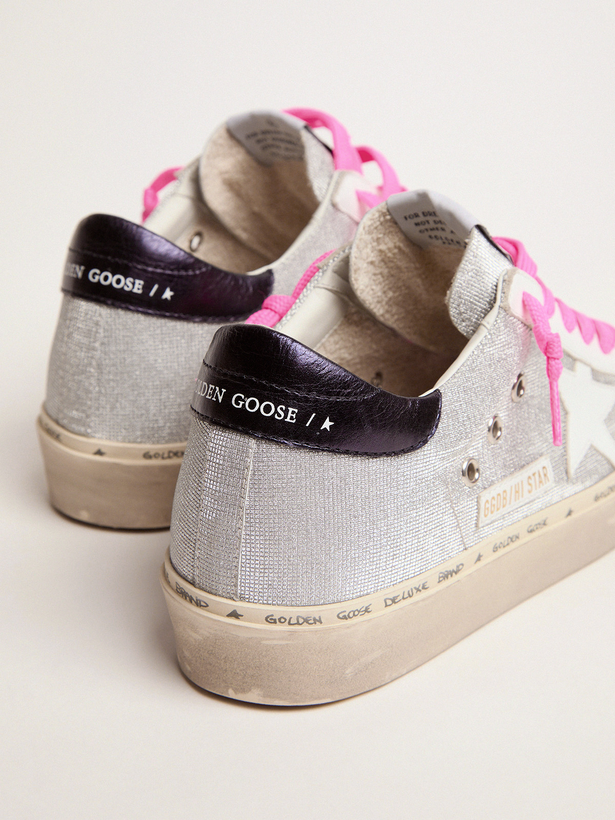 Hi Star sneakers in glitter with checkered pattern and white star 