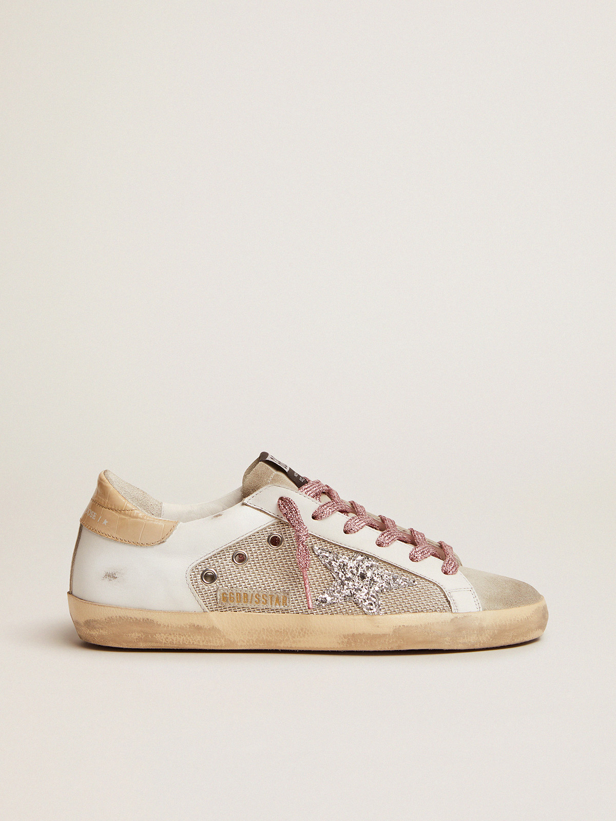 Golden goose white on sale & silver superstar sneakers