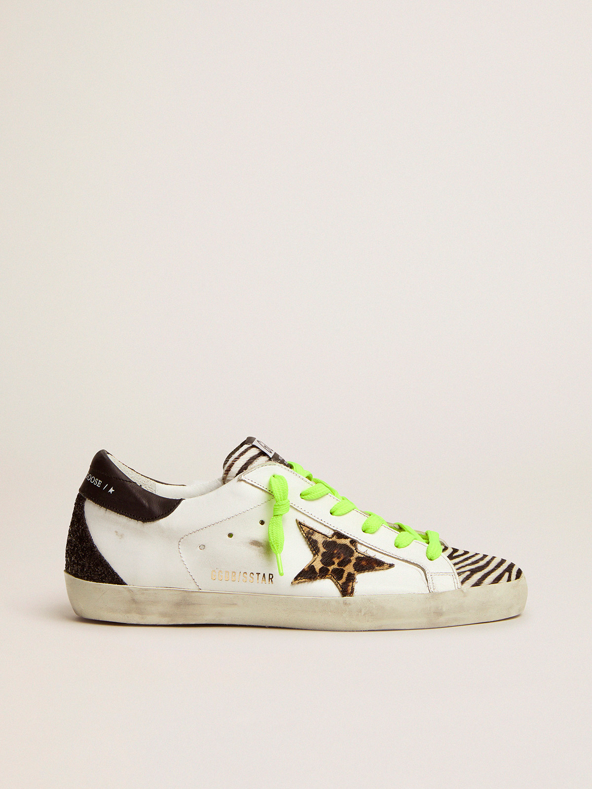 Super-Star LTD sneakers with animal-print pony skin tongue and star |  Golden Goose