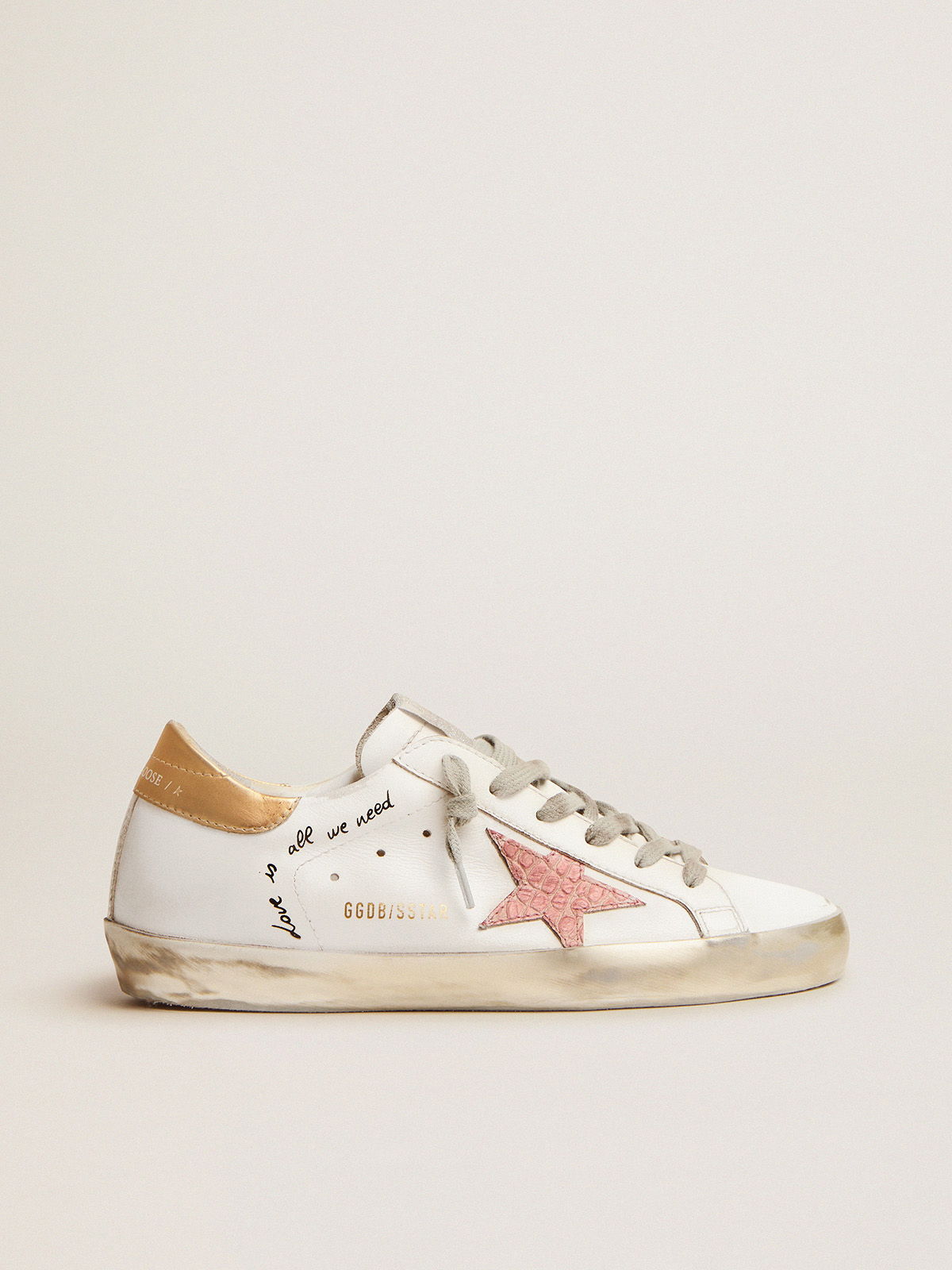 Super-Star sneakers with handwritten lettering and crocodile-print leather  stars | Golden Goose