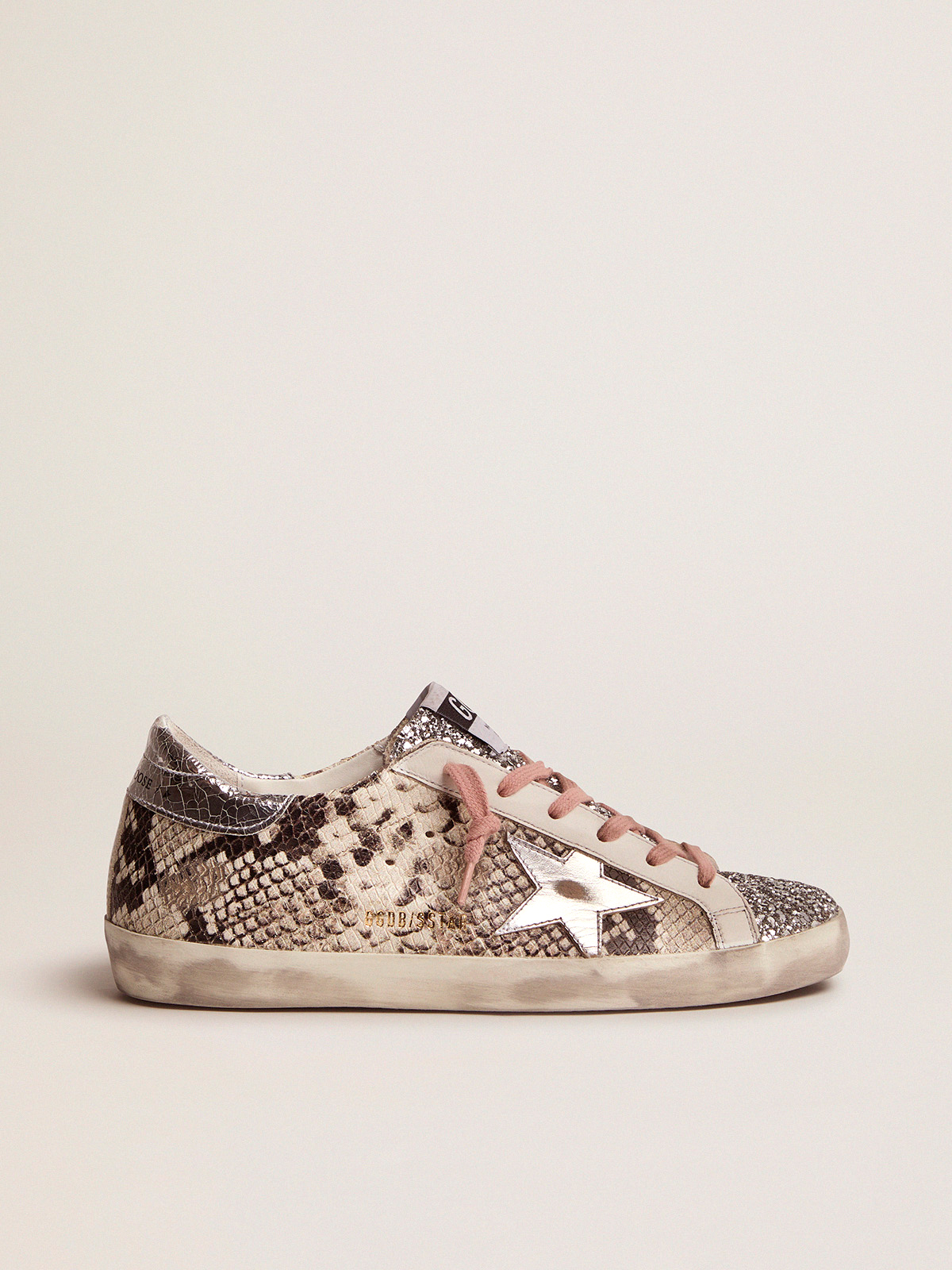 Super-Star LTD sneakers with snake print and glitter | Golden Goose