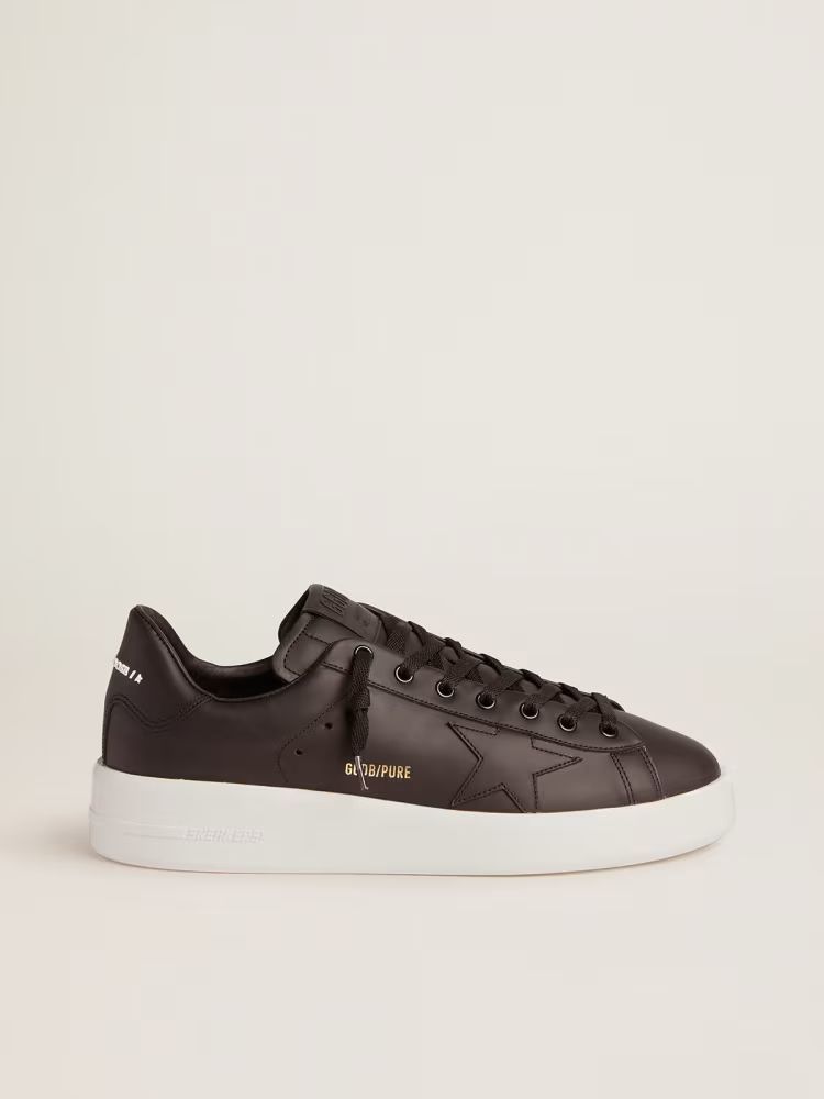 Black leather Purestar sneakers | Golden Goose