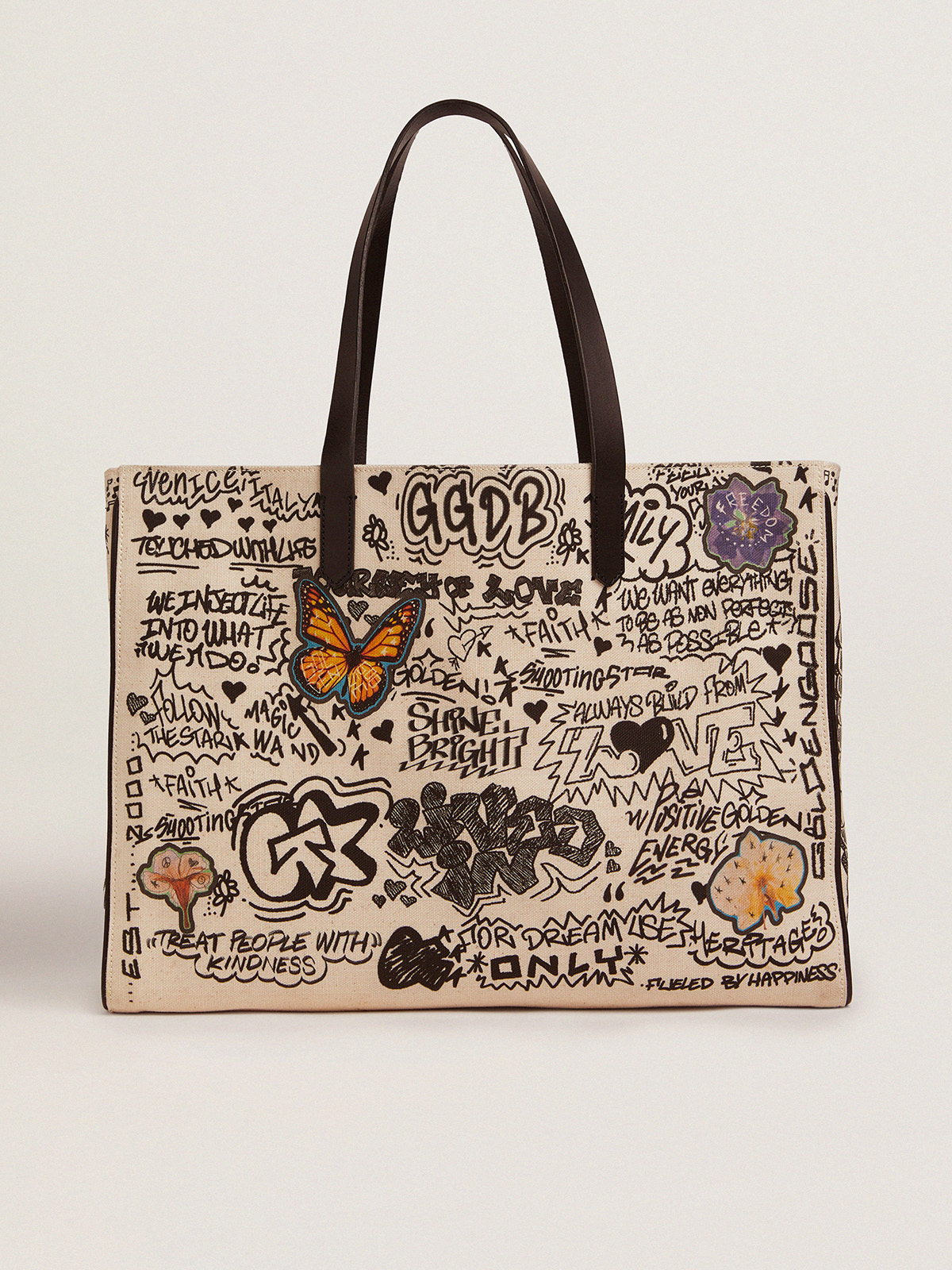 Leather Graffiti Women's Large Capacity Tote Bag Fashion Versatile
