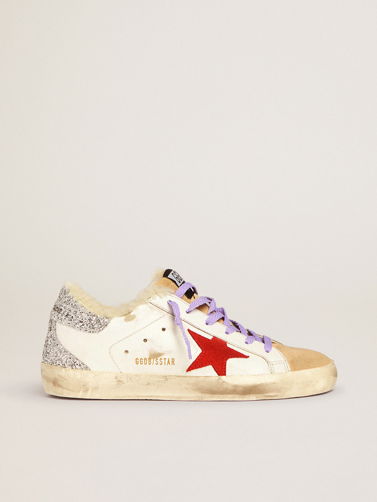 Red suede cheap golden goose