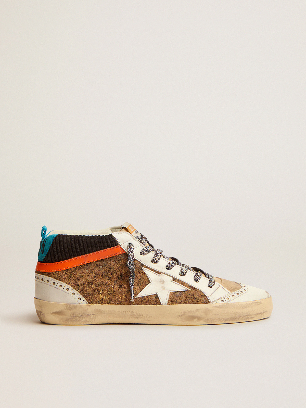 Mid Star LTD sneakers with leopard-print and corduroy suede upper | Golden  Goose