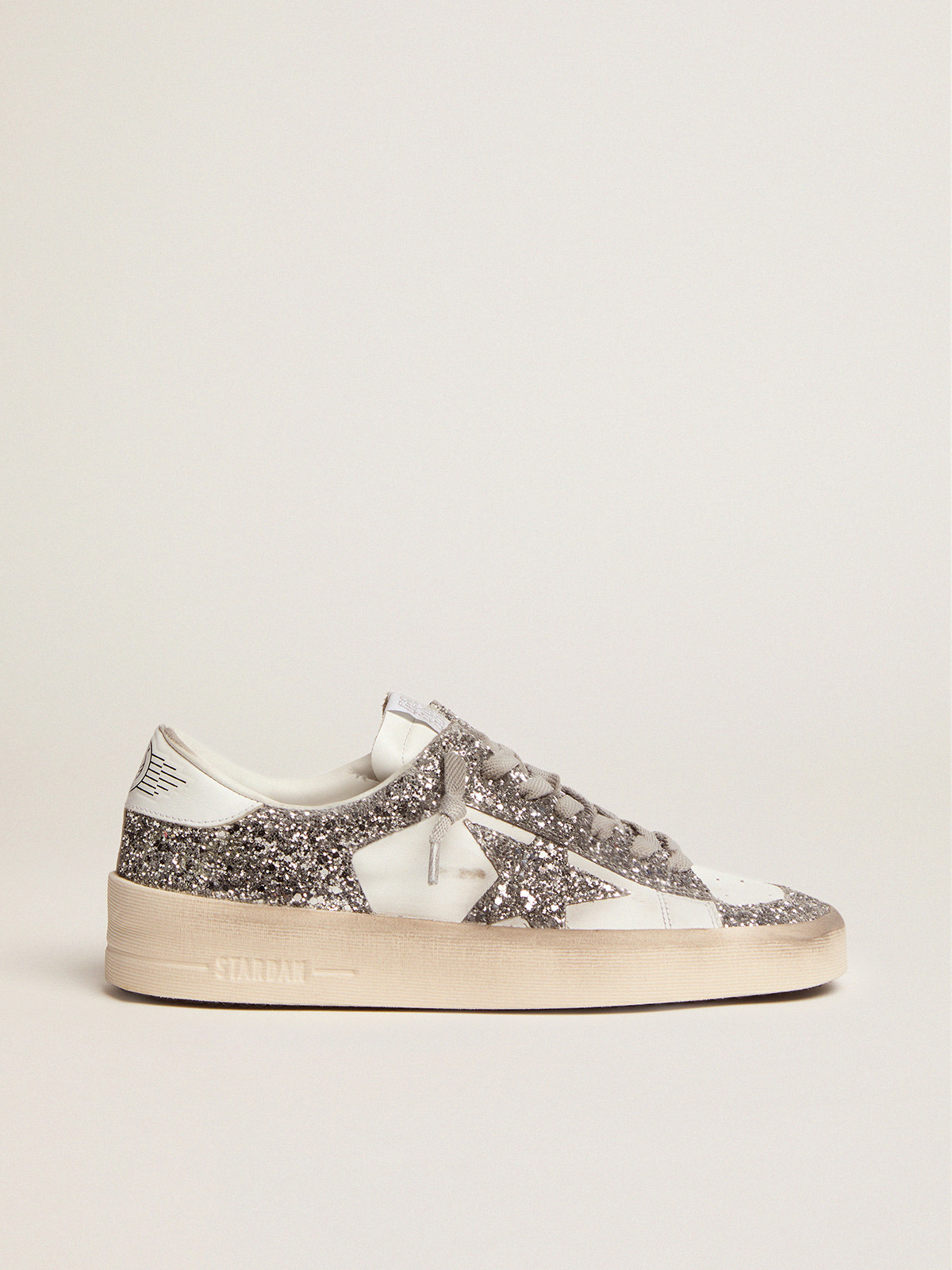 Women's Stardan sneakers with silver glitter | Golden Goose