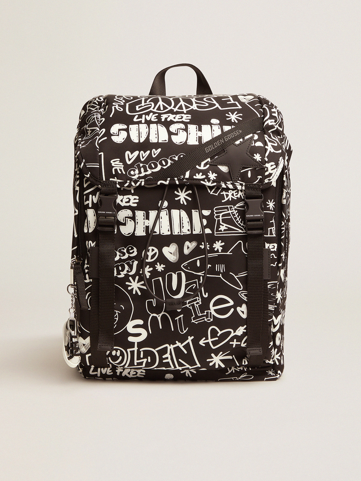 Black Nylon Logo Backpack - GBNY