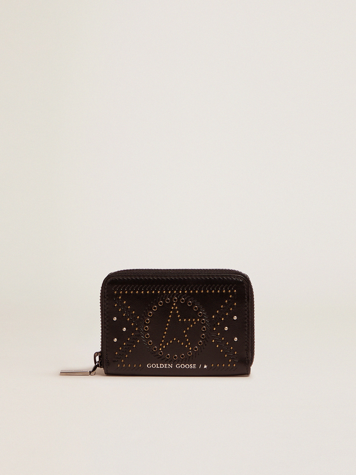 Saint Laurent Logo Star Leather Wallet - Neutrals Wallets