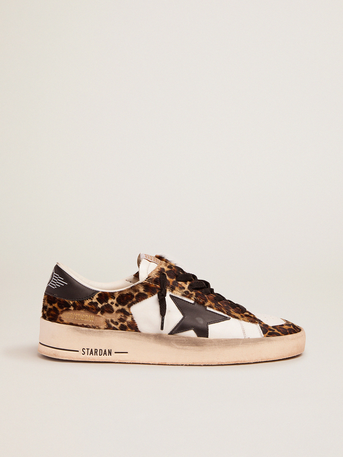 Stardan sneakers in leopard-print pony skin and black star