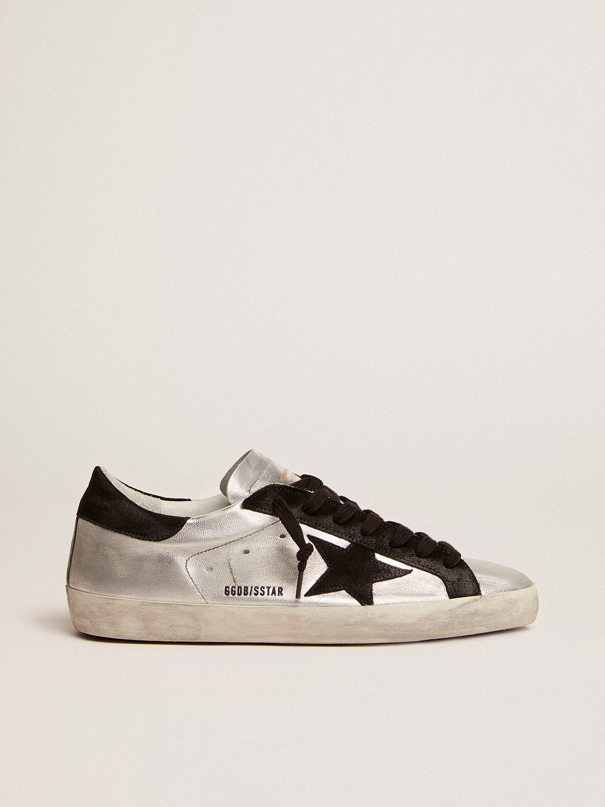 Men's Super-Star in silver leather | Golden Goose