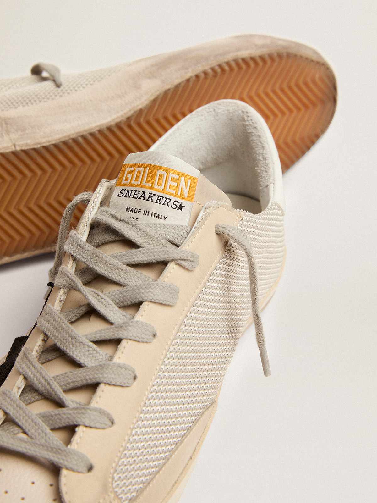 Golden goose superstar sale mesh sneakers