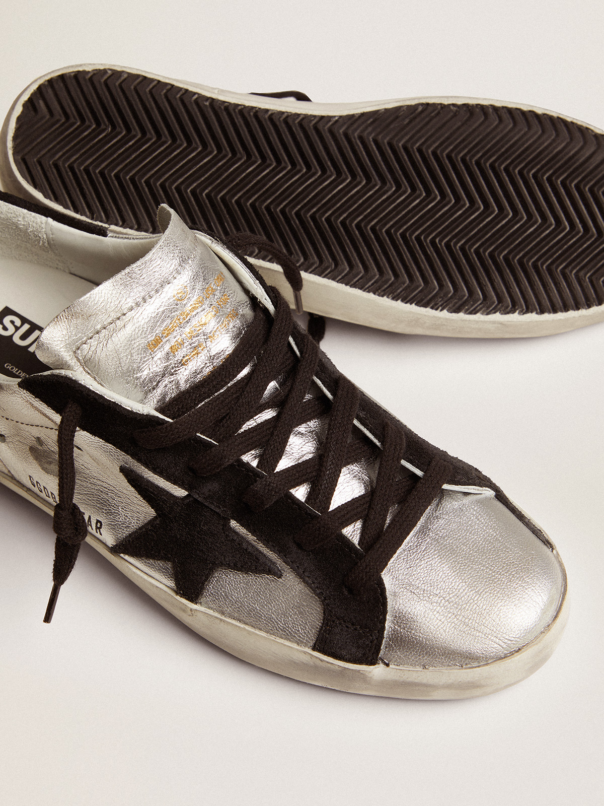 Silver on sale leather shoes