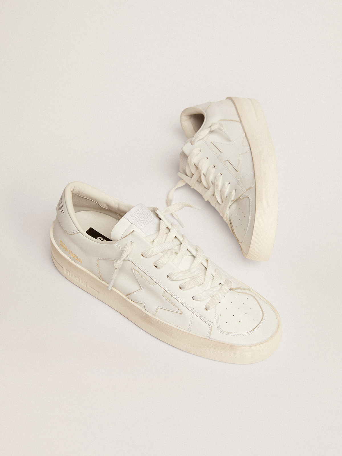 Golden goose stardan store white leather sneakers