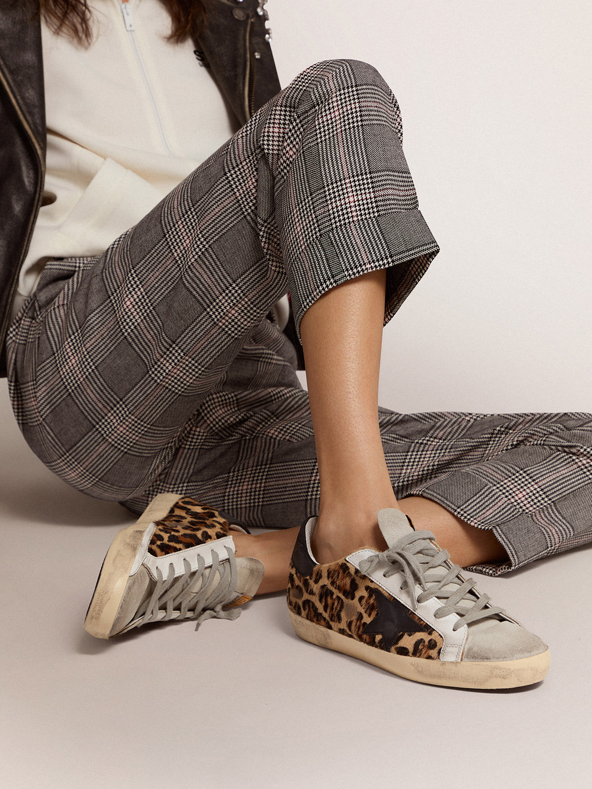 Golden goose leopard high top sneakers sale