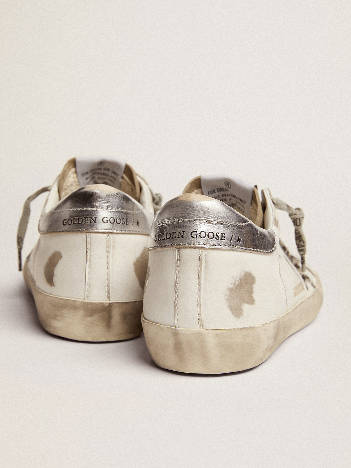 GOLDEN GOOSE Super-Star sneakers white leather-silver heel tab 