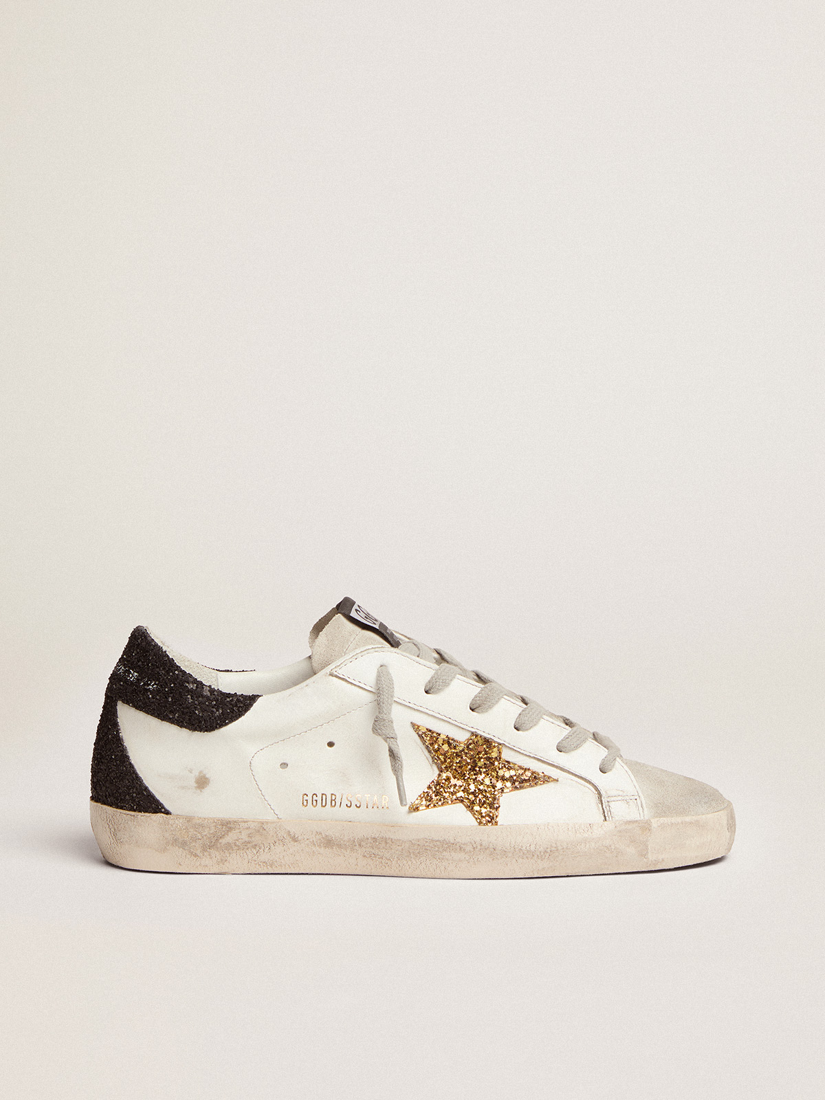 Golden Goose - Women's Super-Star with Gold Star and Black Glitter Heel Tab, Woman, Size: 37