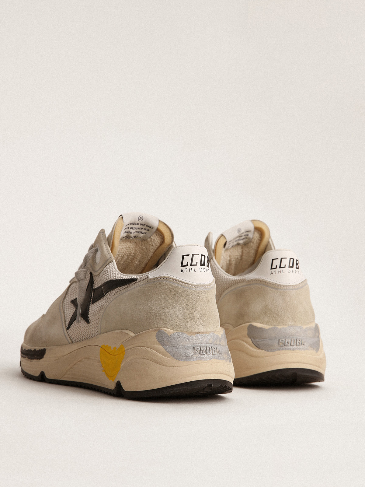 Running Sole sneakers in mesh and ice-gray suede | Golden Goose