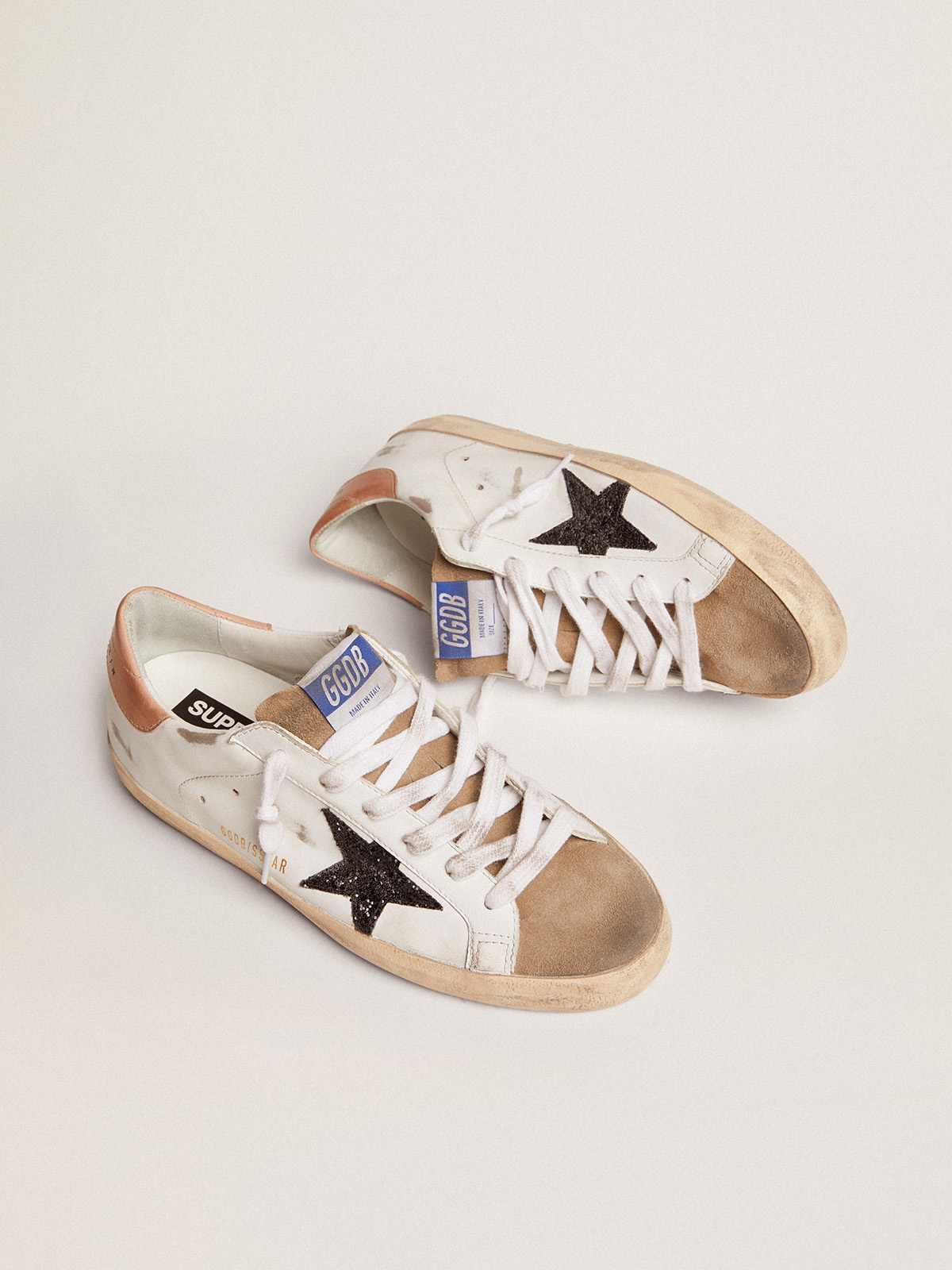 Golden goose store black sparkle sneakers