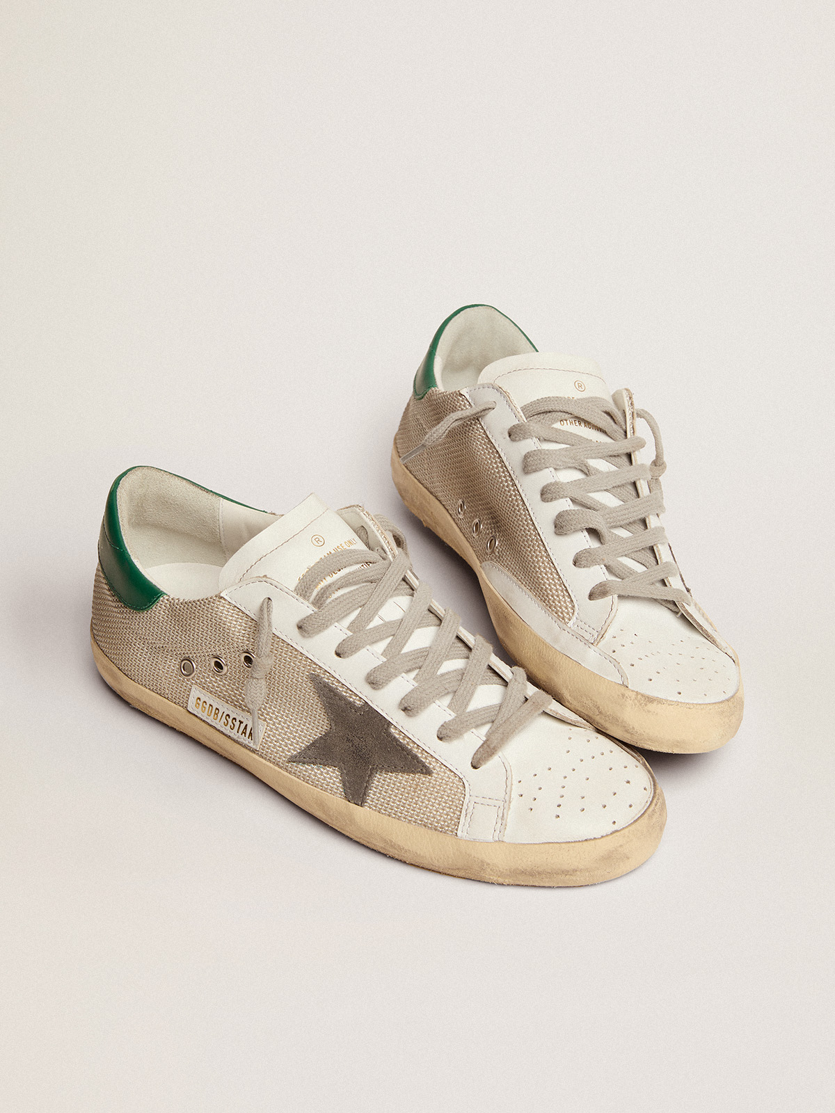 Women's Super-Star in white leather with gray suede star