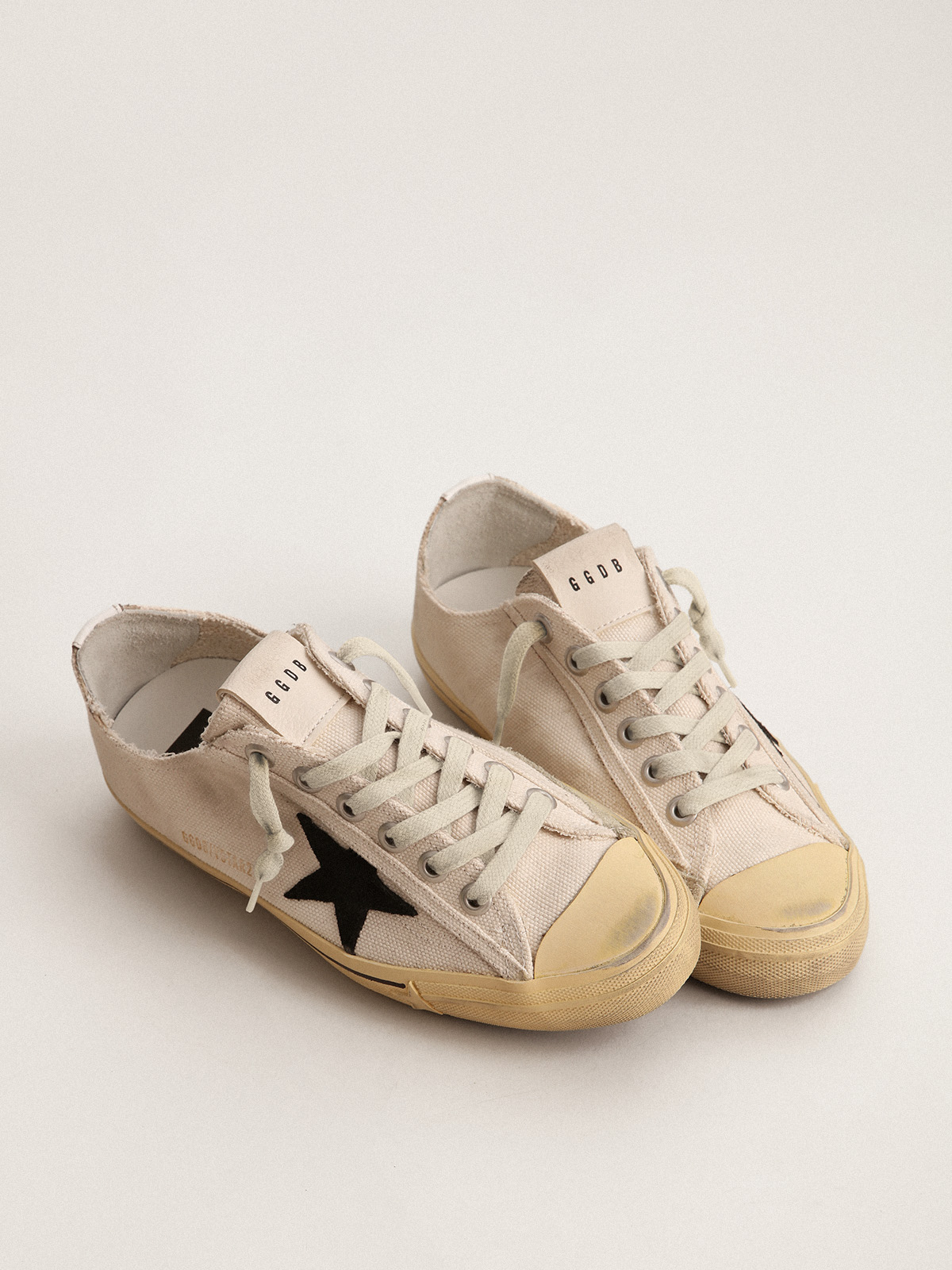 Men\'s V-Star LTD with black suede star and embroidered lettering | Golden  Goose