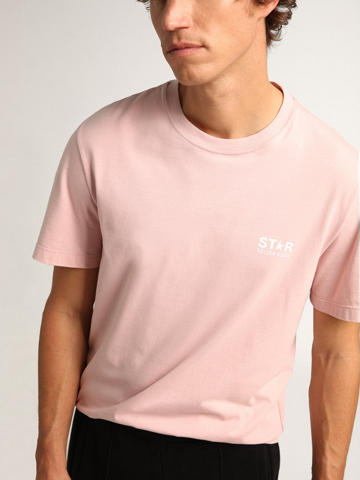 Lavender pink Star Collection T-shirt with white logo and star 