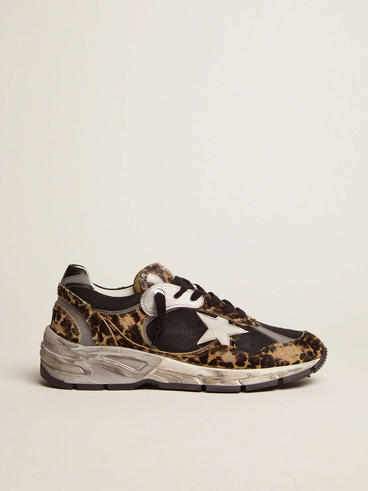Women\'s Dad-Star sneakers in leopard-print pony skin | Golden Goose