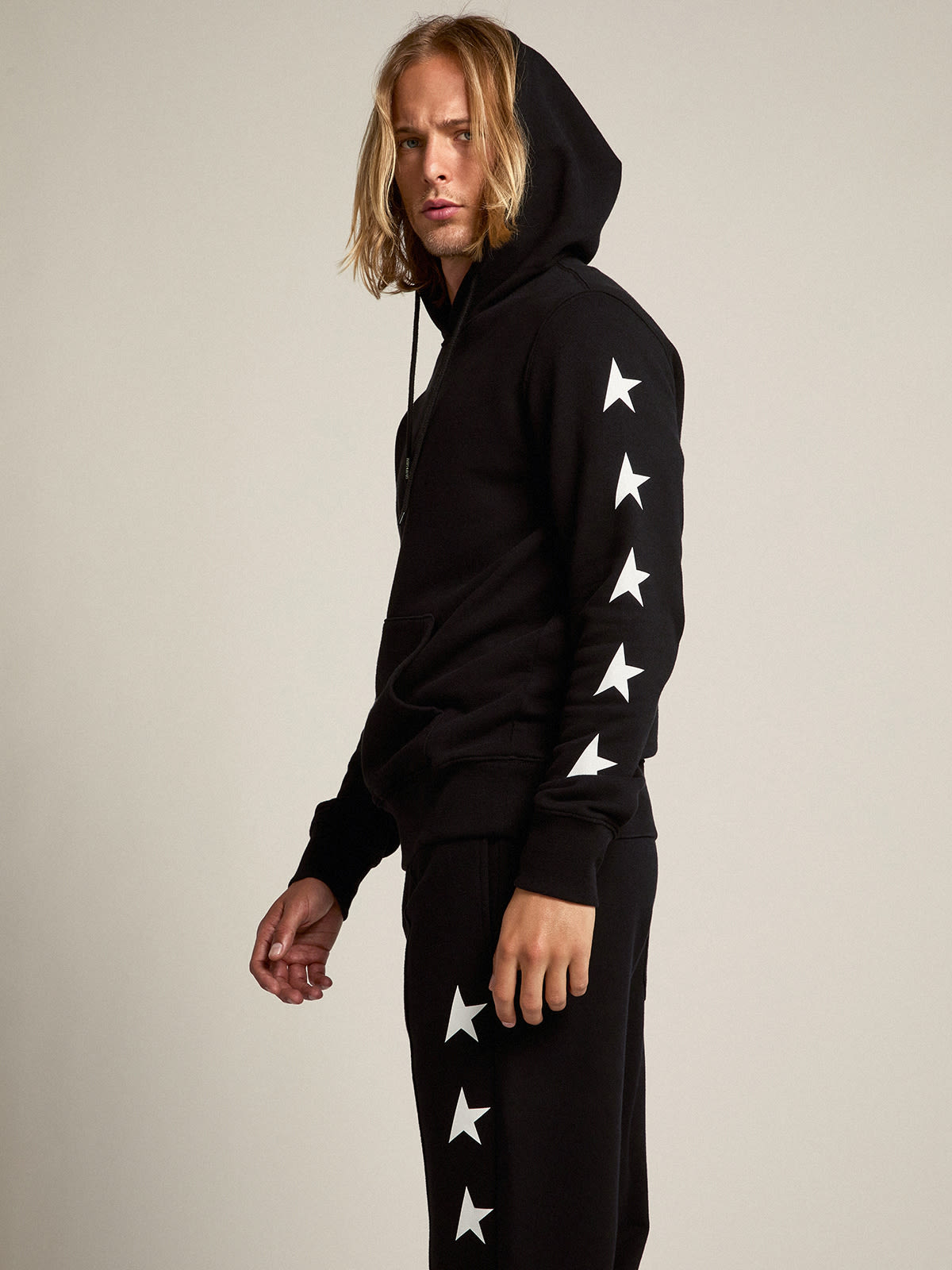 Black Alighiero Star Collection sweatshirt with contrasting white