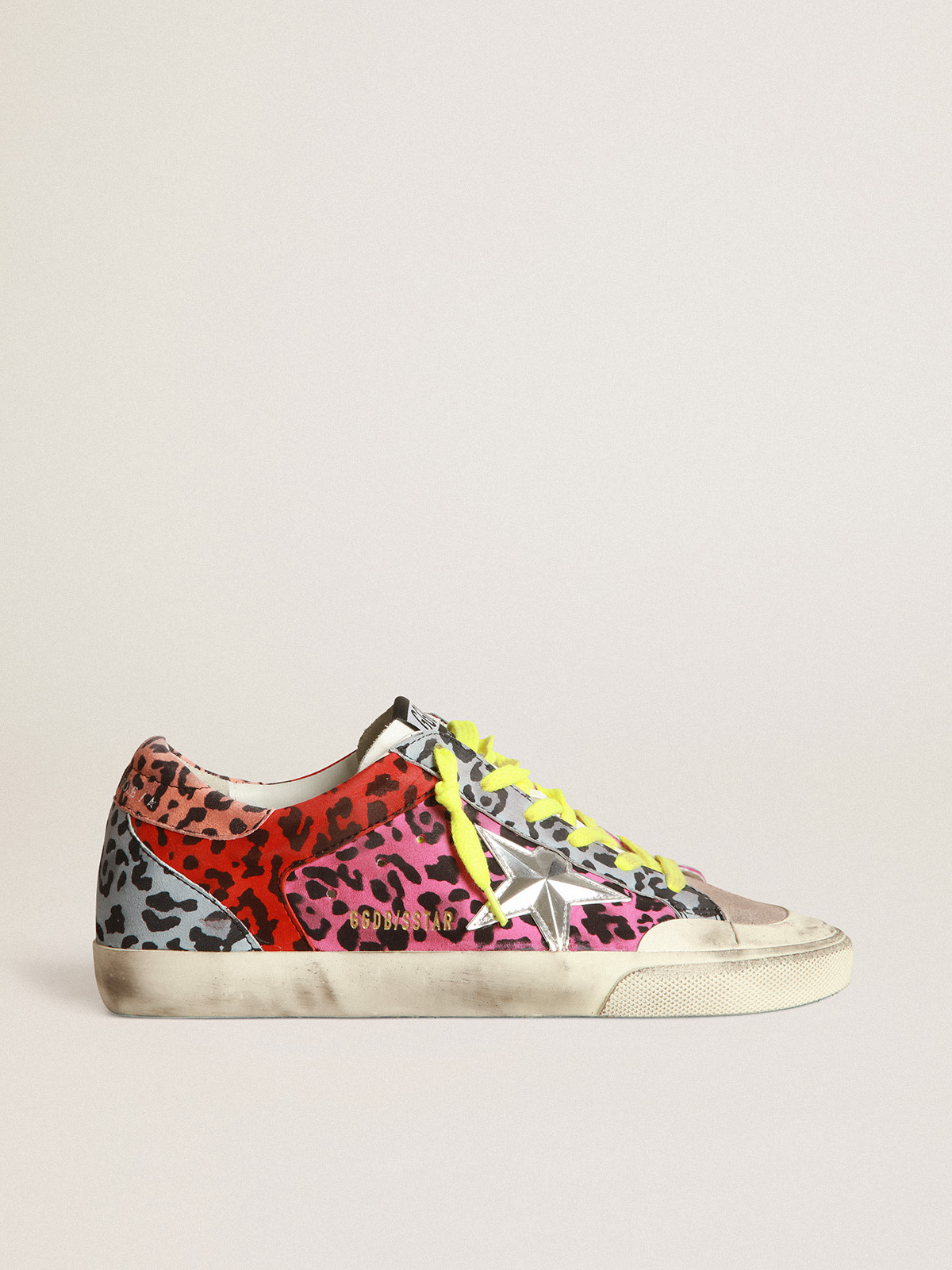 Multicoloured animal-print Super-Star sneakers with chrome star | Golden  Goose