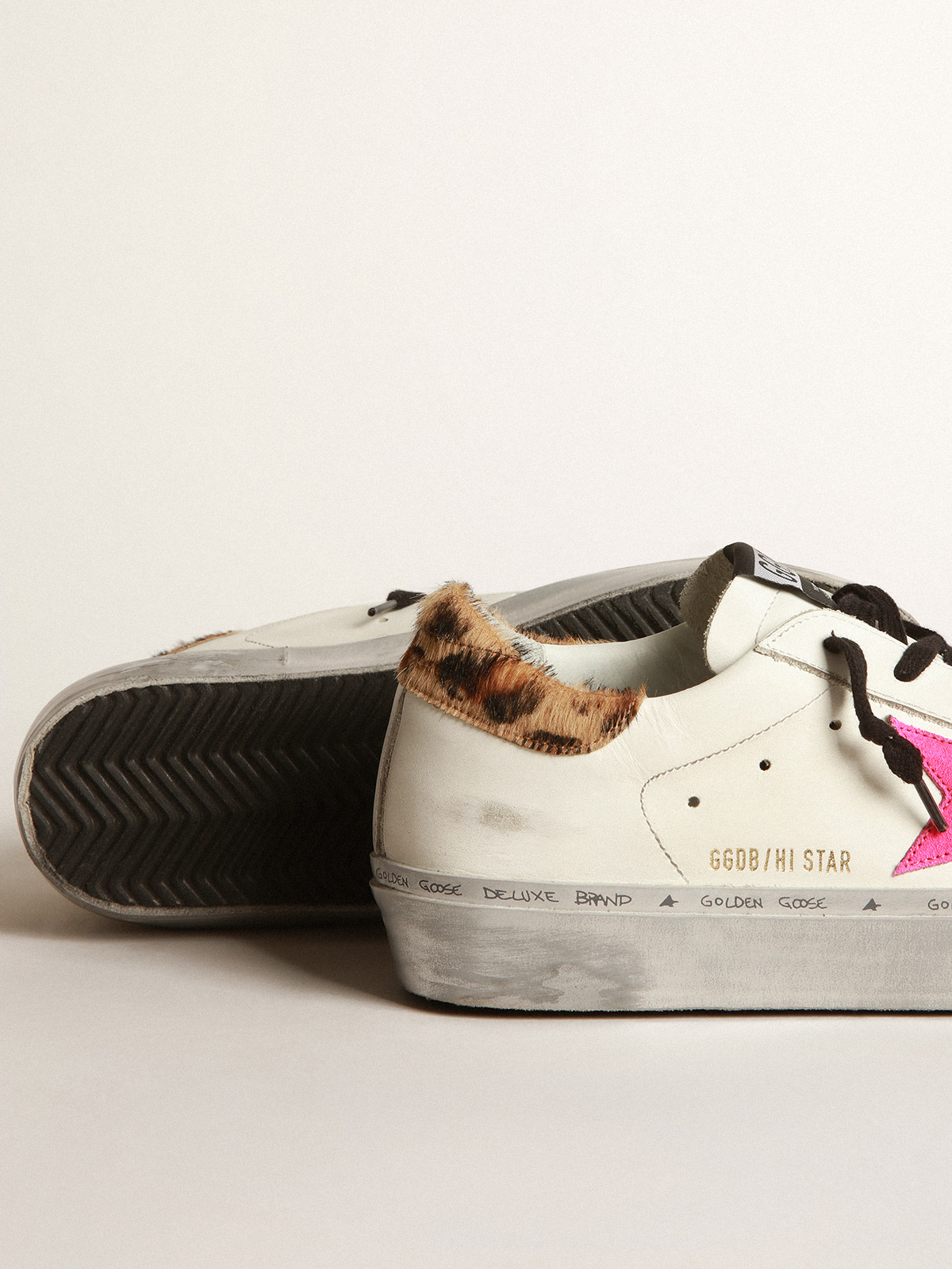 Golden goose hi star leopard hot sale metallic sneakers