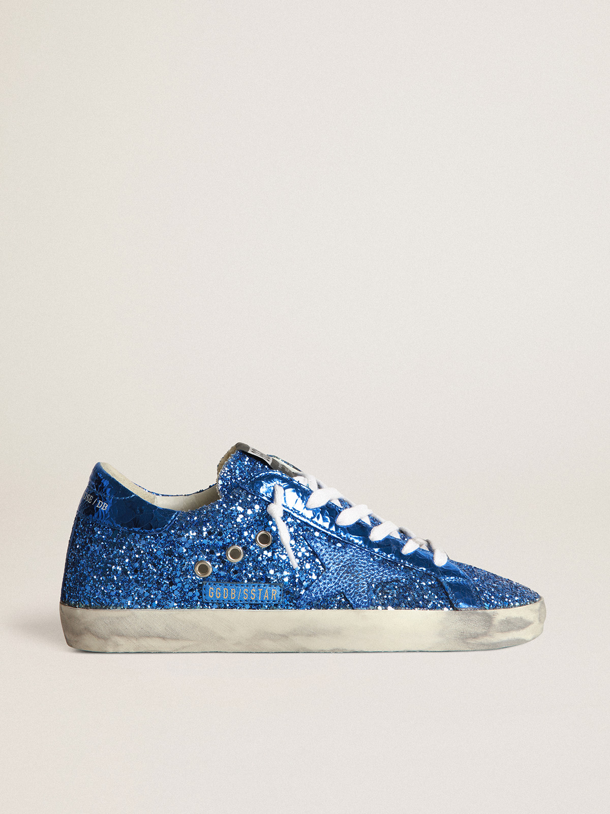 Golden goose clearance blue glitter sneakers