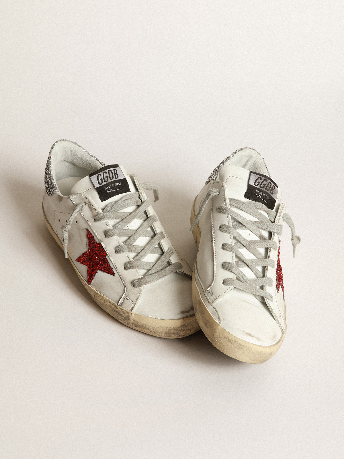 Golden goose best sale red glitter