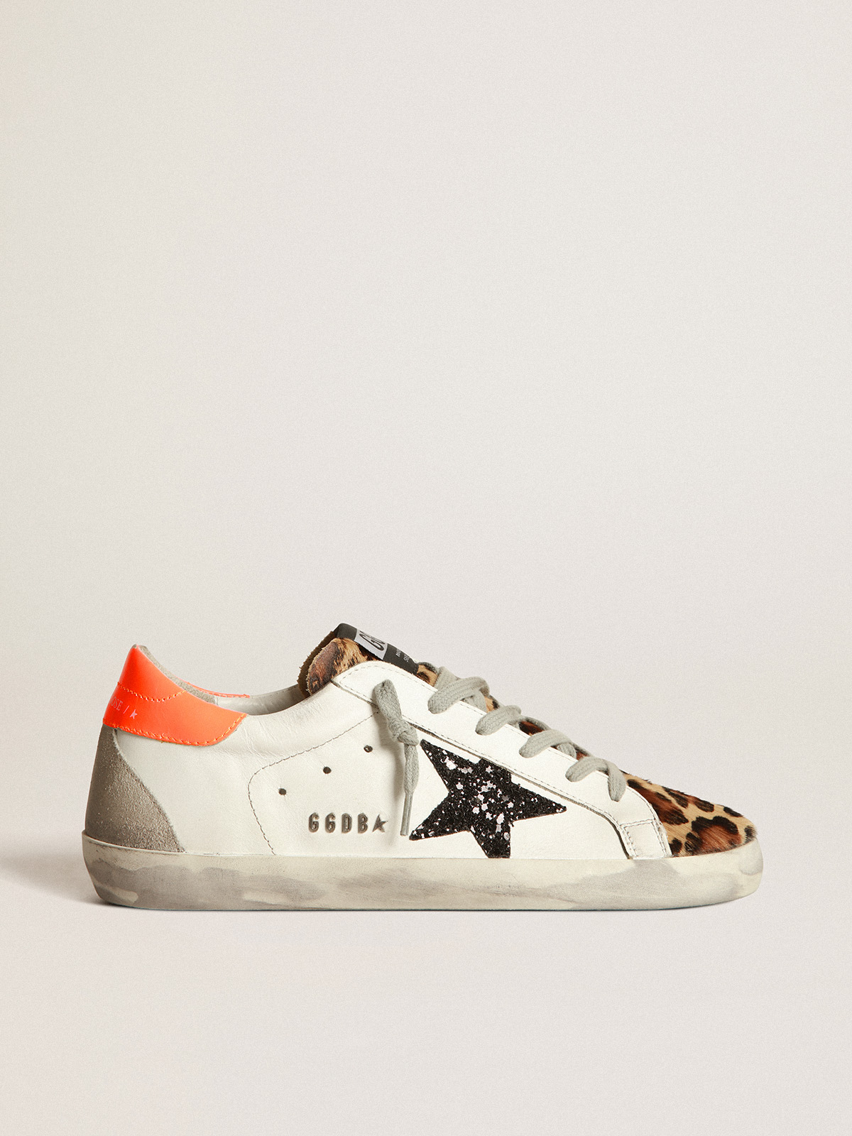 Super-Star sneakers with leopard-print insert, glittery star and