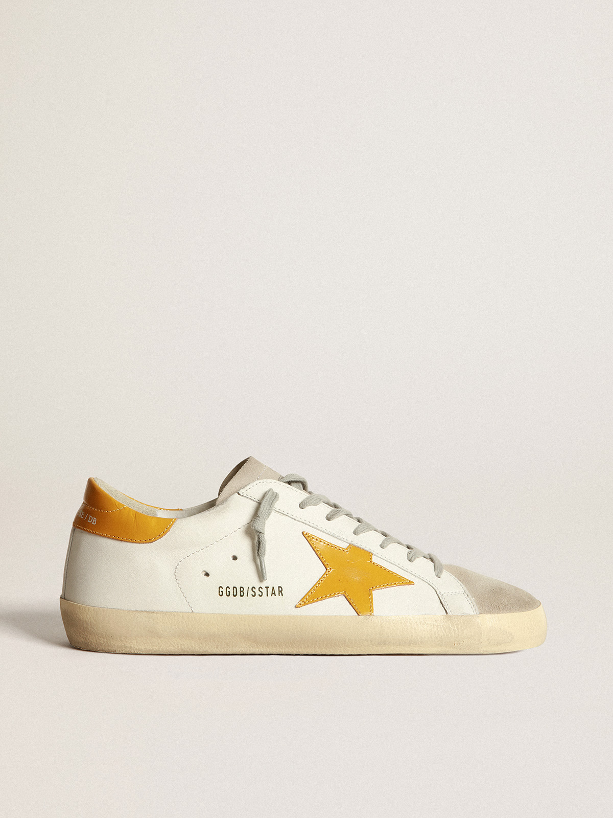 Super-Star sneakers with glossy yellow leather star and heel tab