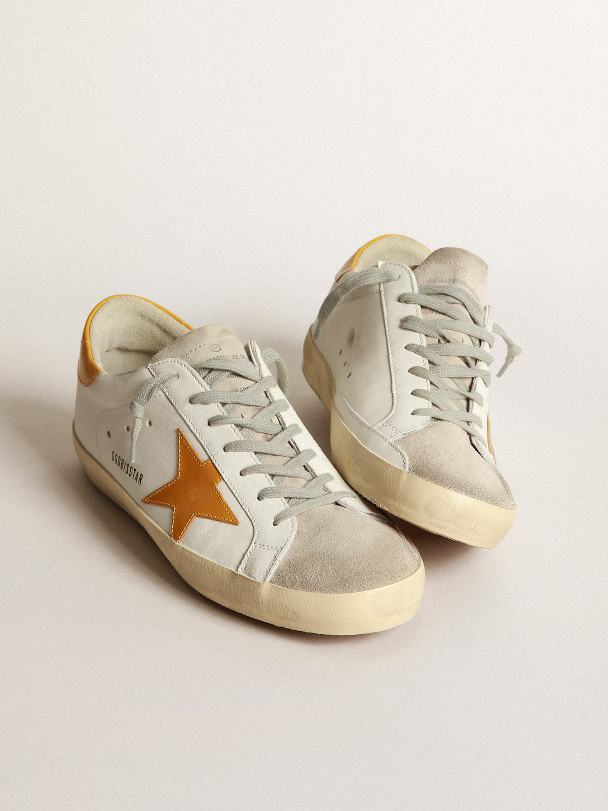 Super-Star sneakers with glossy yellow leather star and heel tab