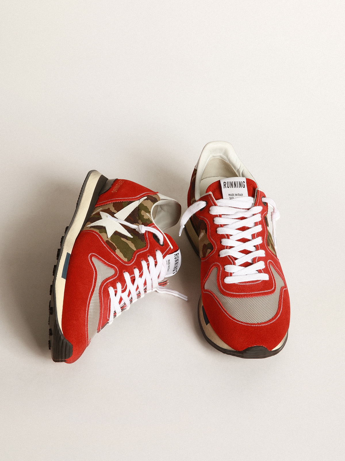 Golden goose sales camo running sneakers