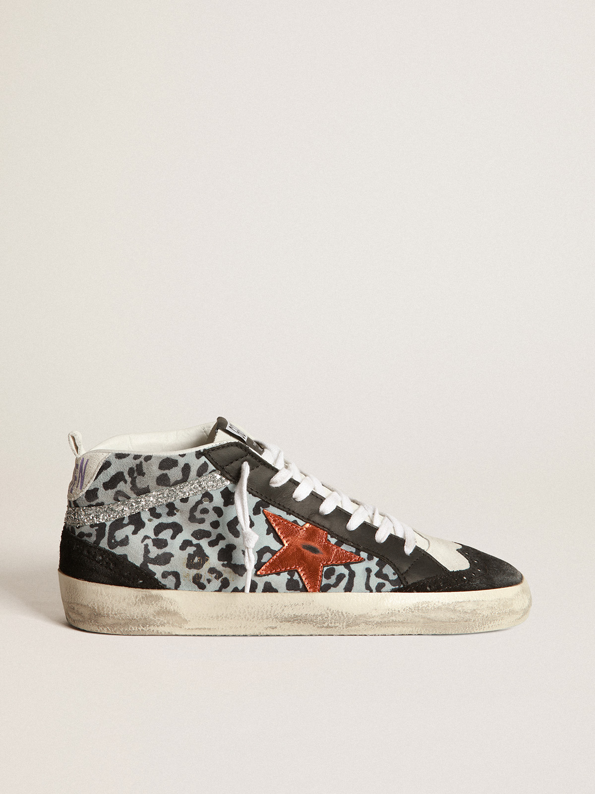 Golden goose white leopard mid best sale star sneakers