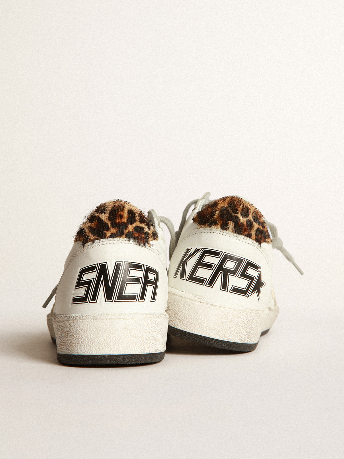Ball Star sneakers with snake-print leather star and leopard-print pony  skin heel tab | Golden Goose