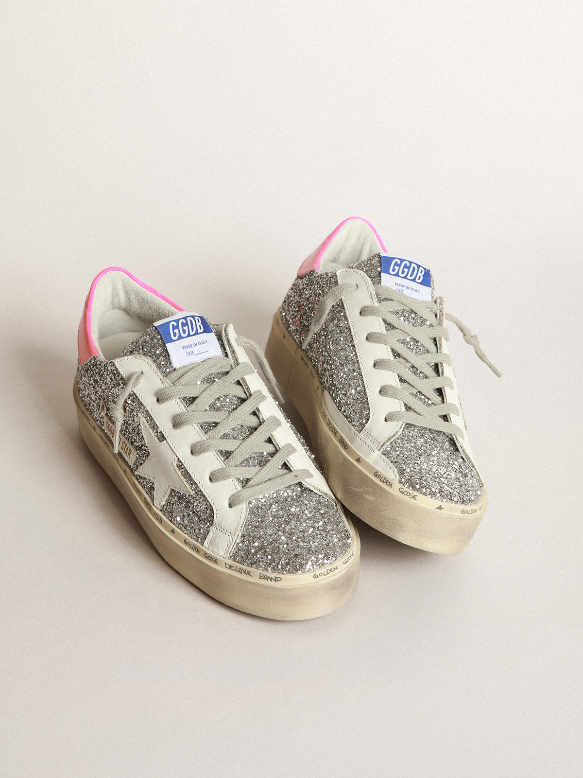 golden goose hi star silver glitter