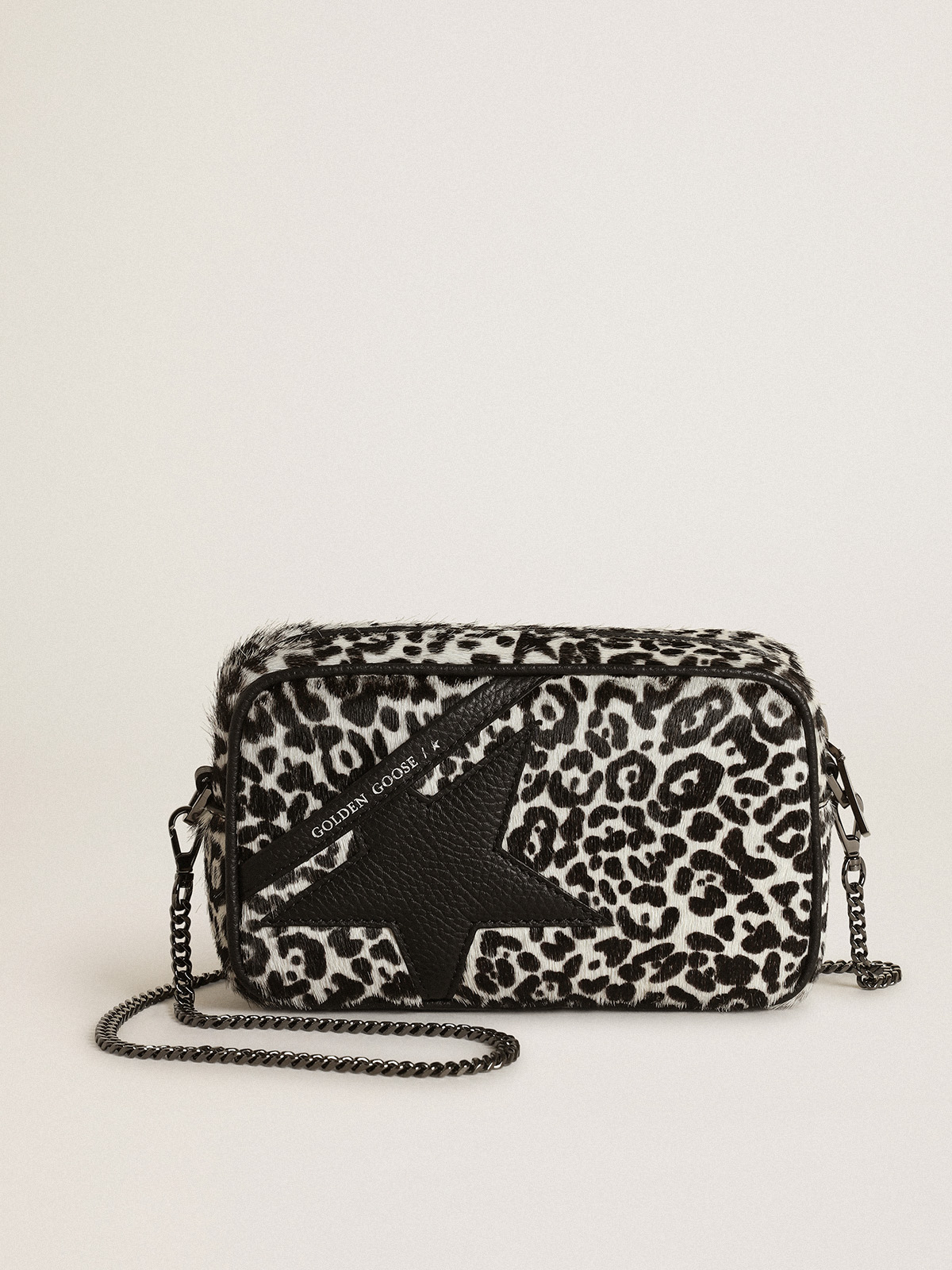 Black and white store leopard print bag