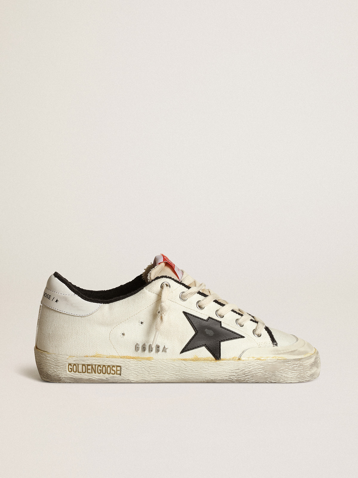 Super Star LTD femme en toile beige avec toile noire Golden Goose