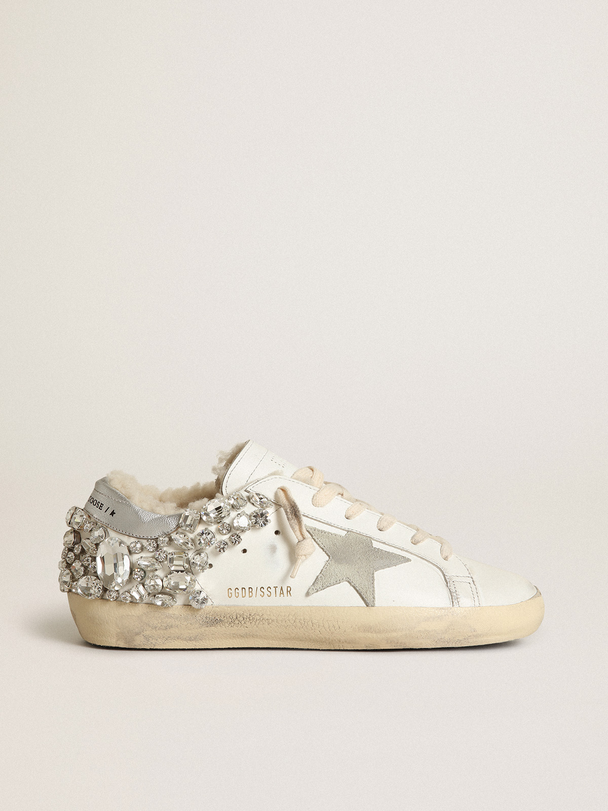 Super-Star sneakers with shearling lining and decorative crystals