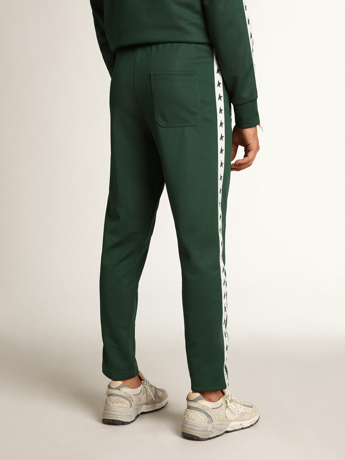 silver banda astoria green track pants