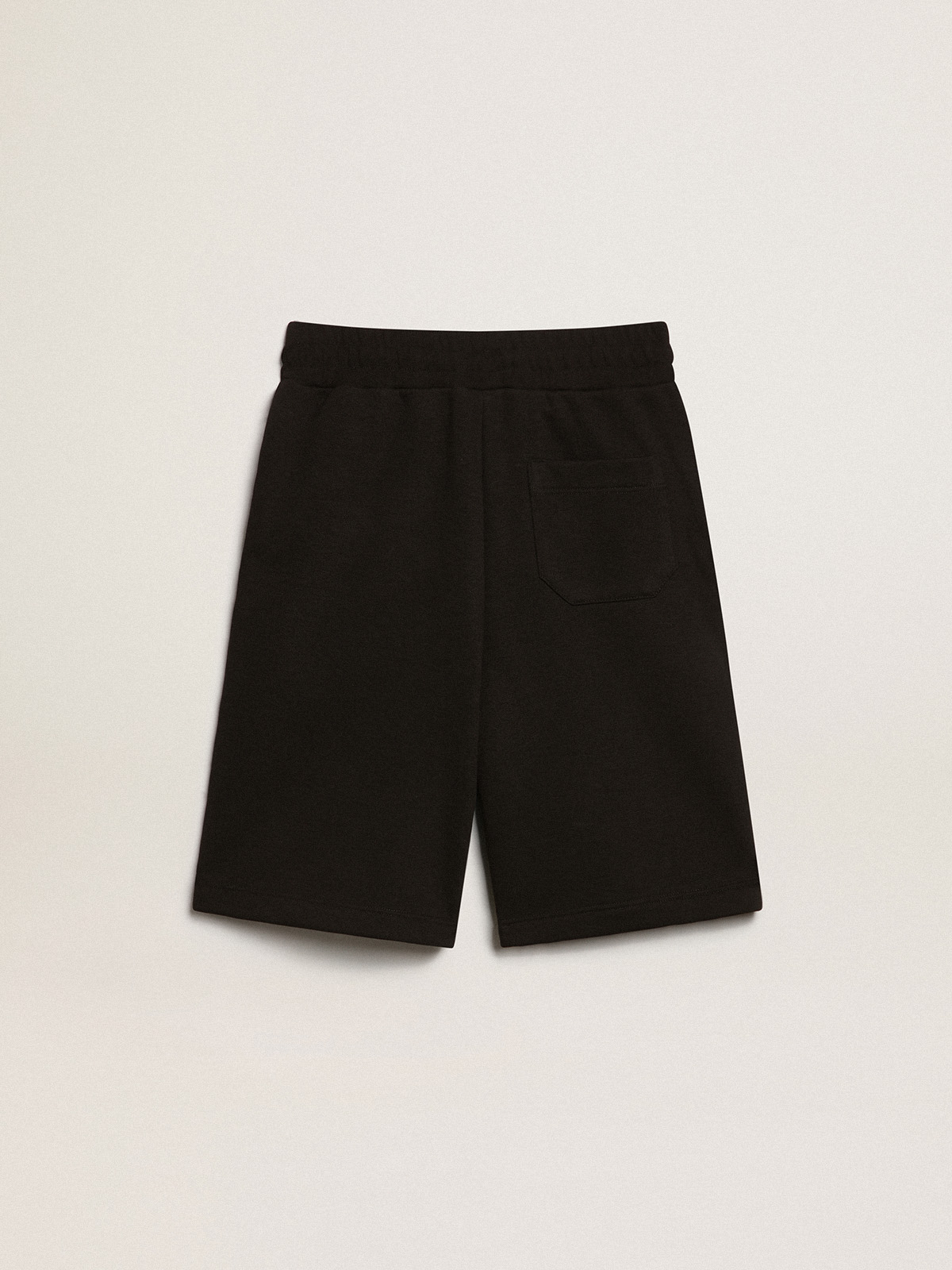 Boys' black Bermuda shorts with white stars