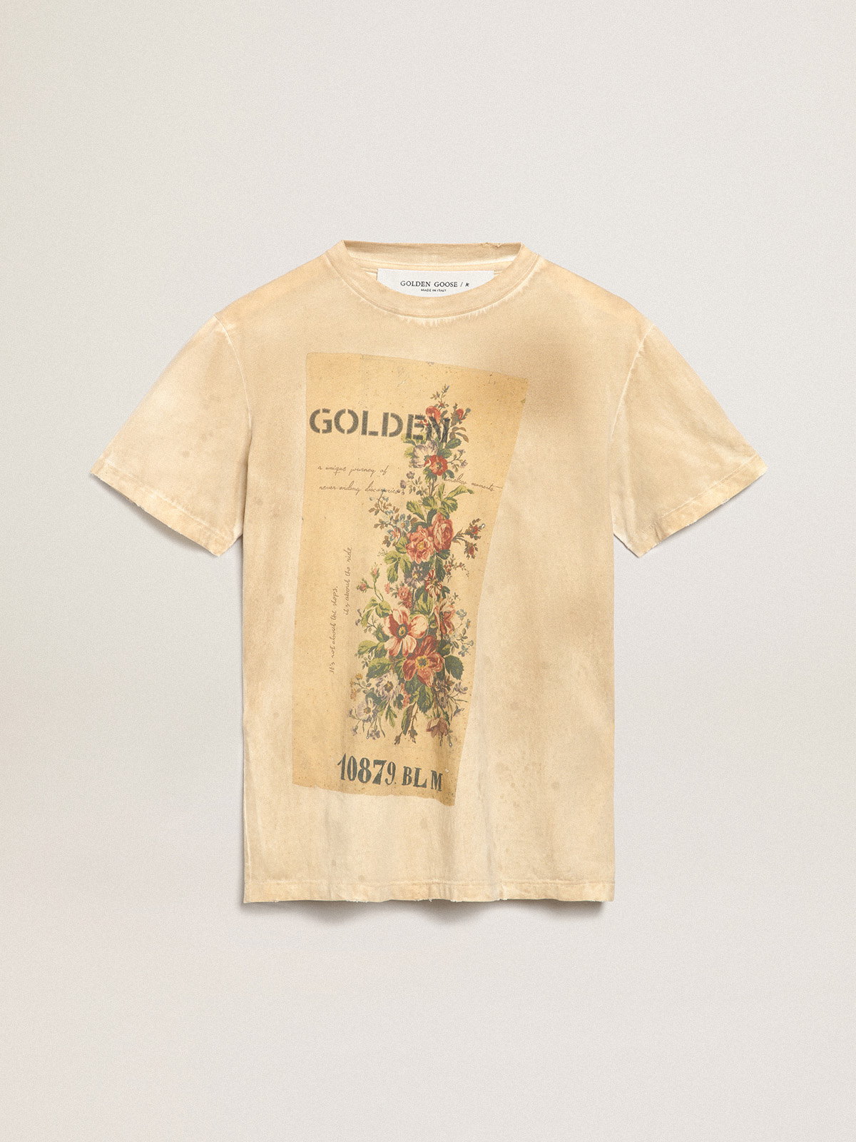 レディース ボーンホワイト Tシャツ フラワープリント | Golden Goose