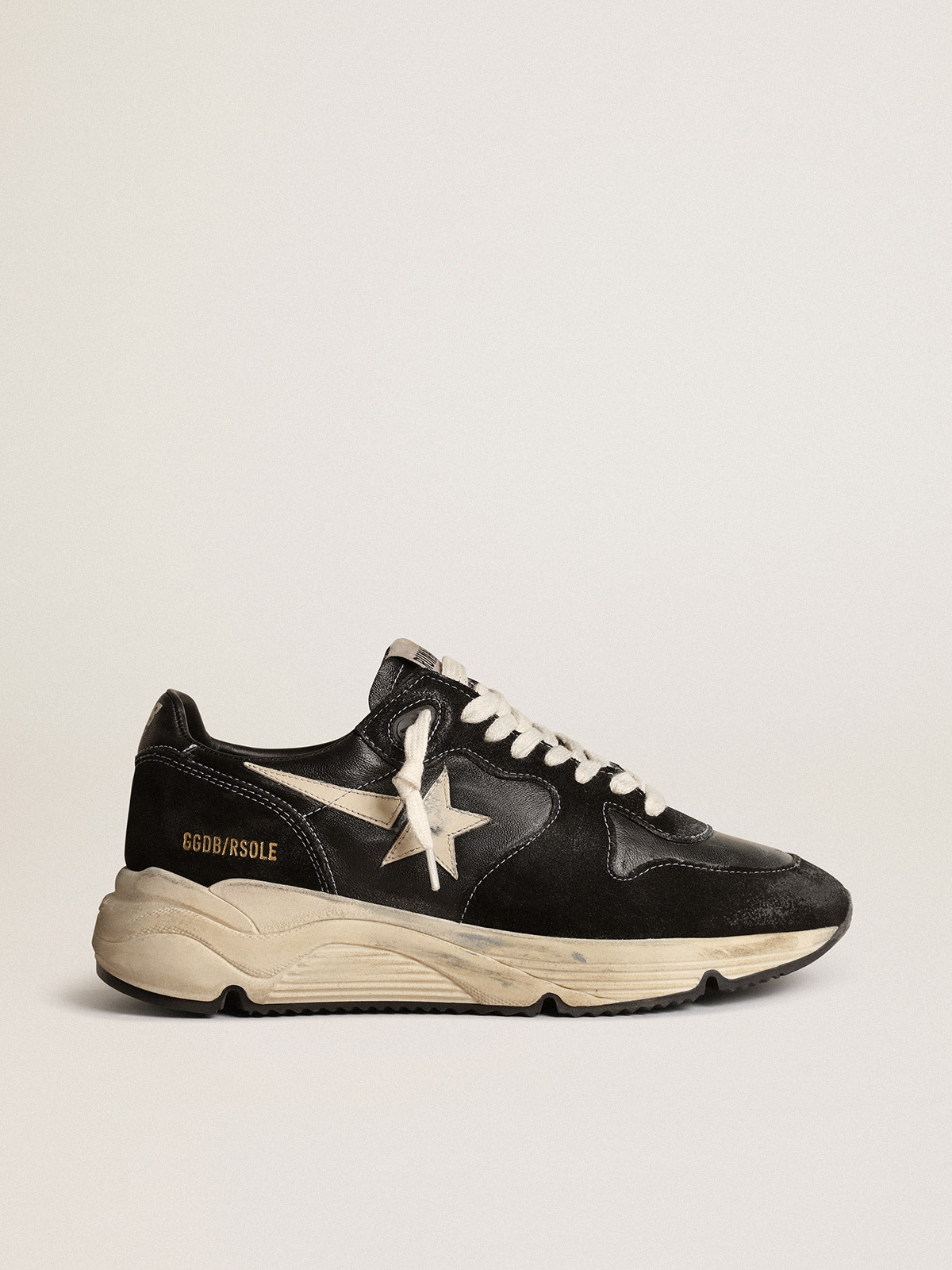 Women\'s Running Sole in black nappa and suede | Golden Goose