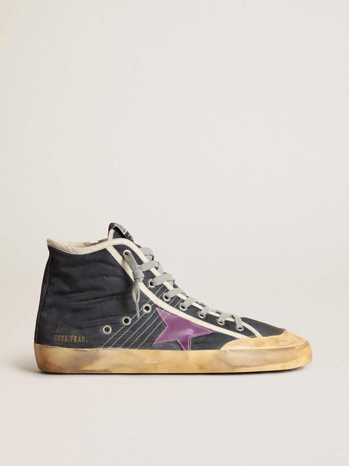 Francy Penstar sneakers in navy-blue nylon with purple leather