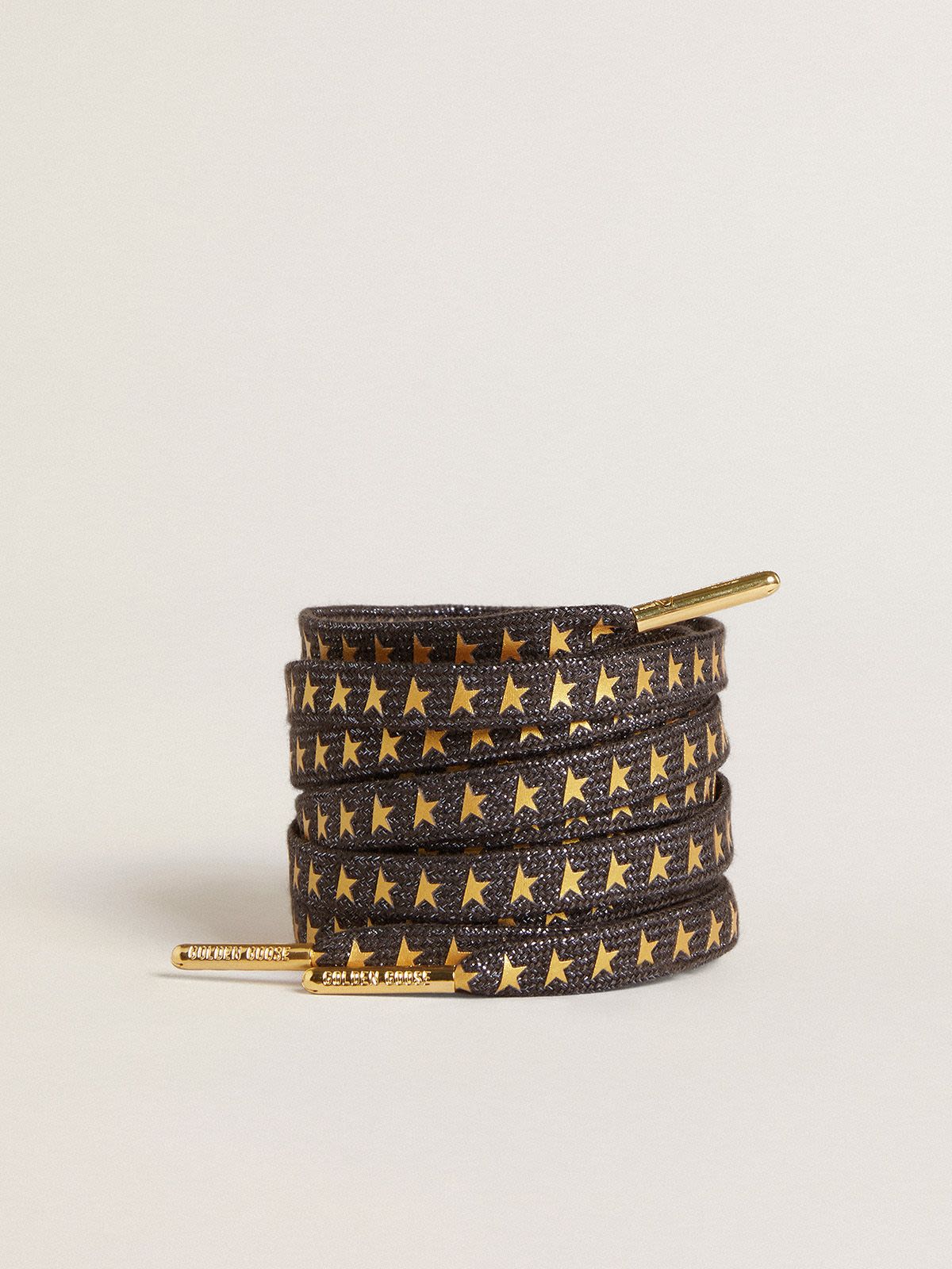 Gold Luxury Leather Laces - Gunmetal Plated