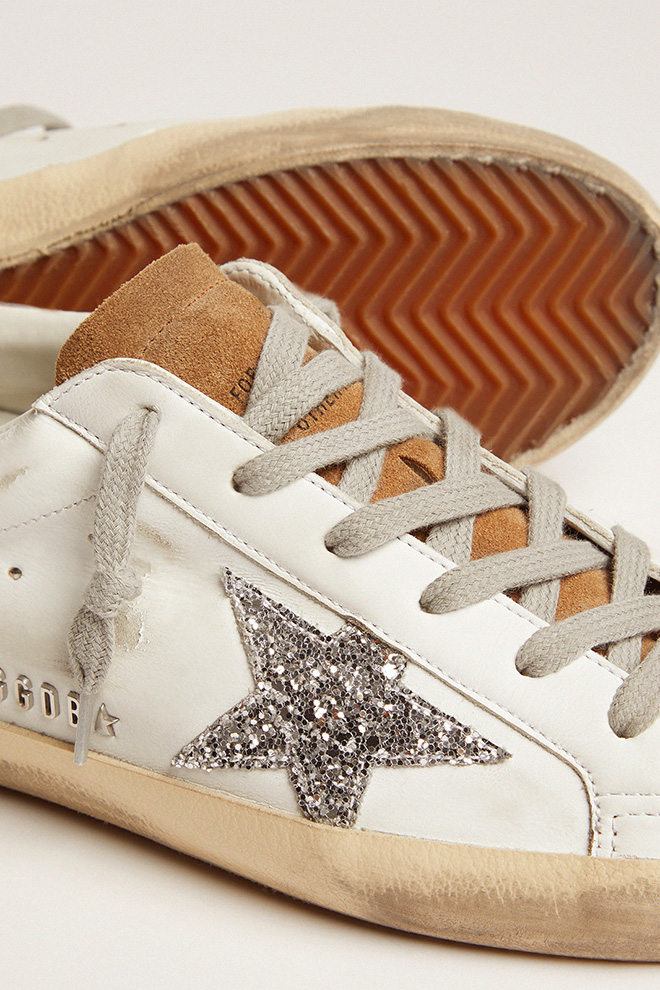 Golden goose silver store glitter sneakers