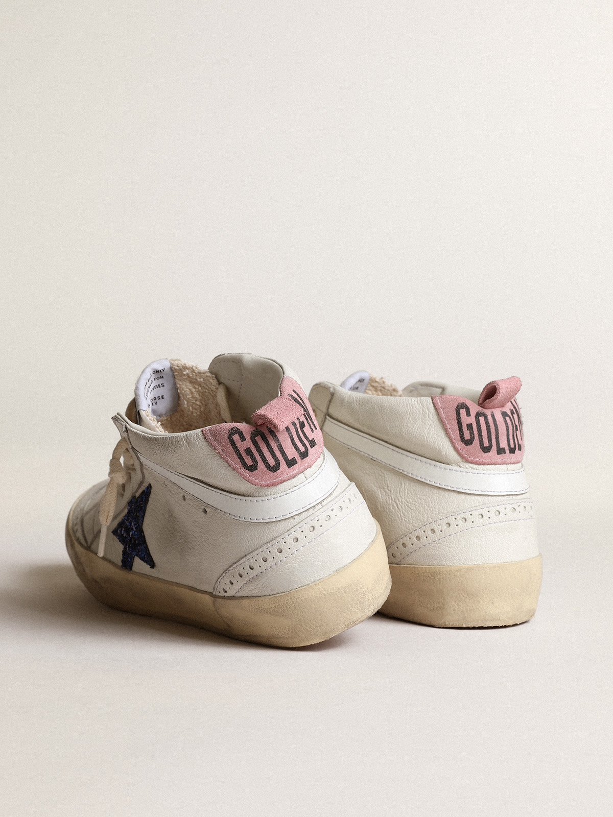 Golden goose pink hot sale glitter mid star