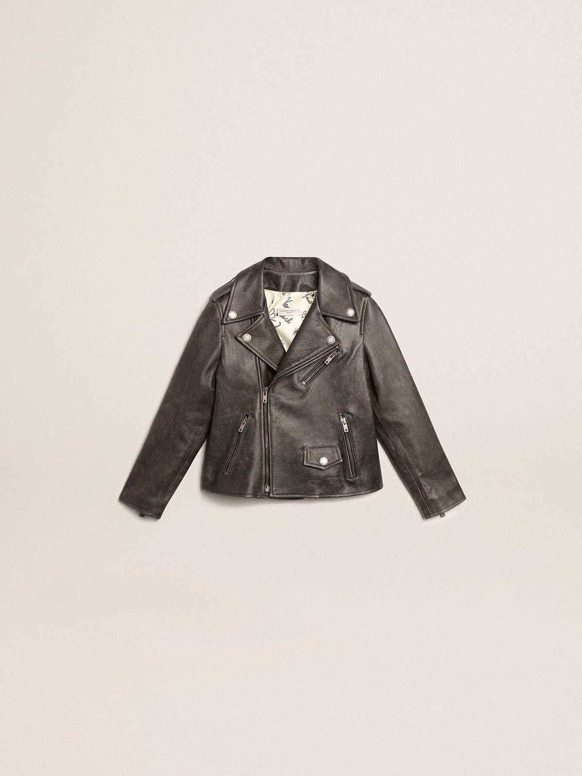 Zara boys leather outlet jacket